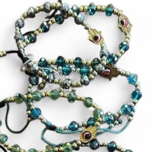 Bundle✨Elegant Beaded Bracelets with Hamsa Charm(5)